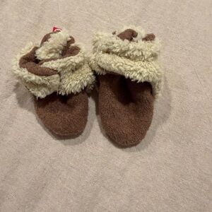 Zutano 6M Cozy Brown and Cream Baby Booties